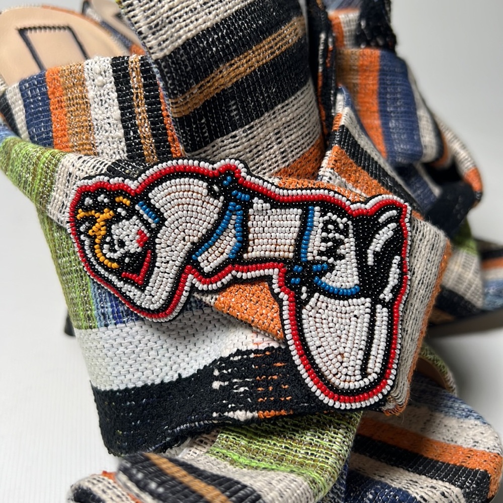 N.21 Numero Ventuno Heeled Mules with Beaded Applique - sz 37.5 - Picture 5 of 8